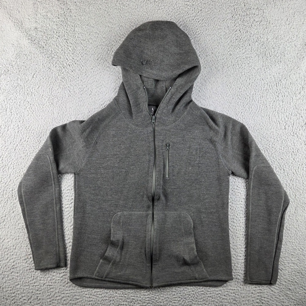 Triple Aught Design Artemis Hoodie Merino Wool Gray Thumbholes Large